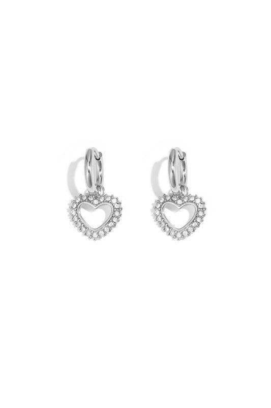 diamond heart earrings