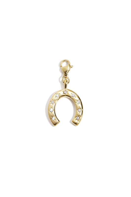 Jewelry charm horseshoe with rhinestones DIY