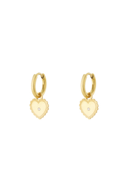Mini dot heart earrings