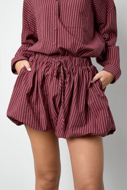 Woven Cotton Women's Shorts Casual Stripes