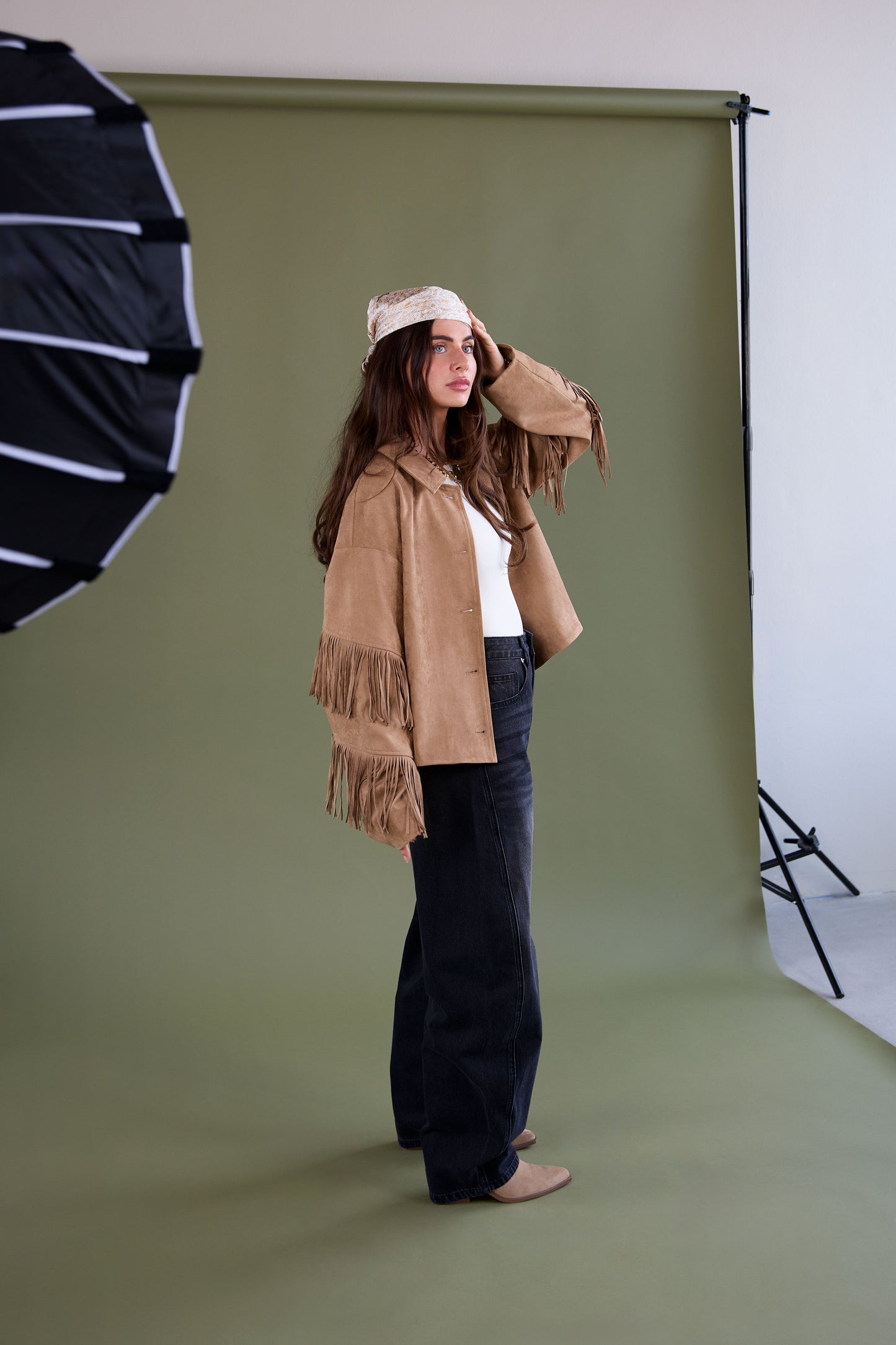 Woven Polyester Fiber Women's Blouse Casual Solid Color Fall/Winter Fringe Detail
