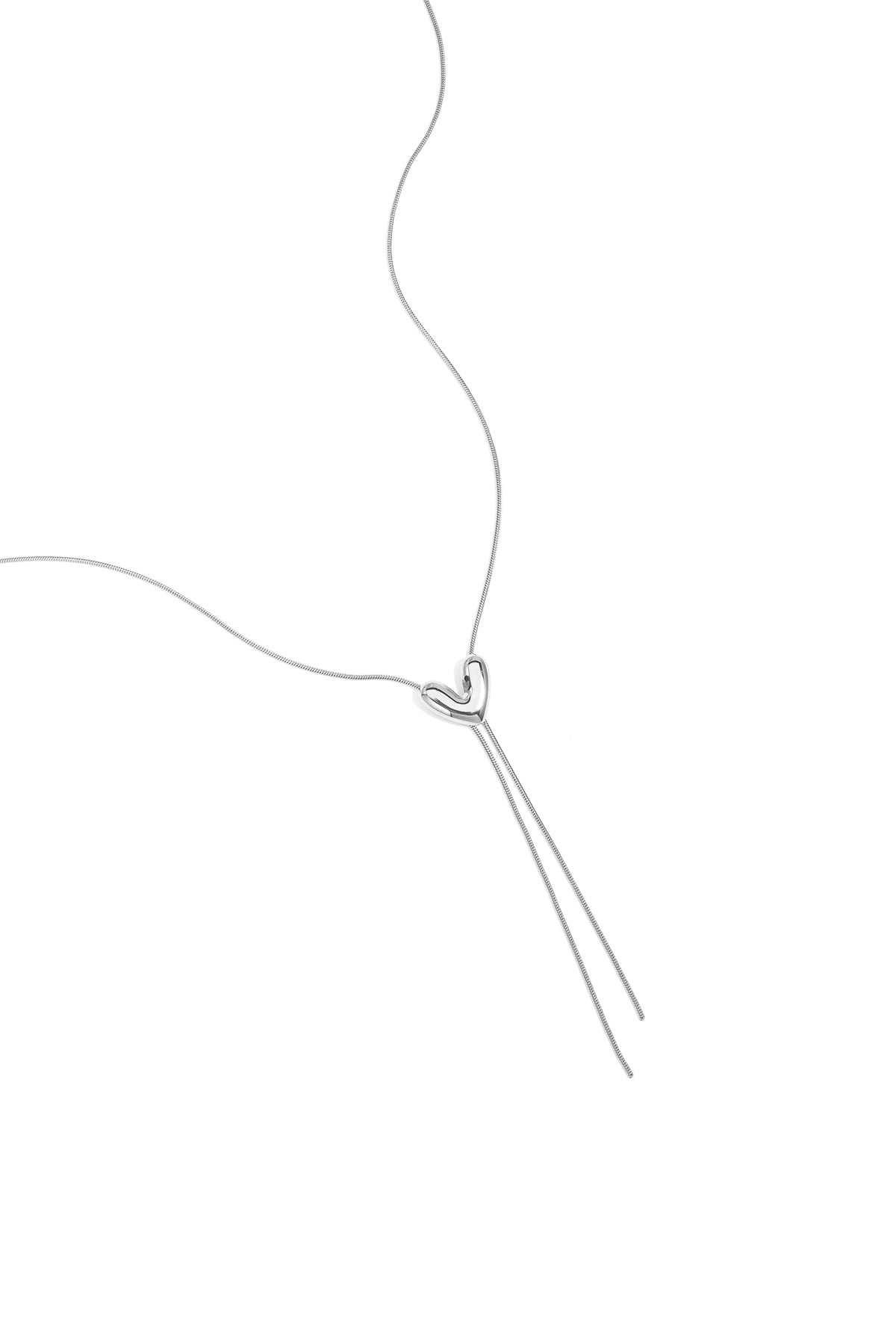 Halsketten mit Herzanhänger aus Edelstahl, lässige und schlichte Serie, Damenschmuck
