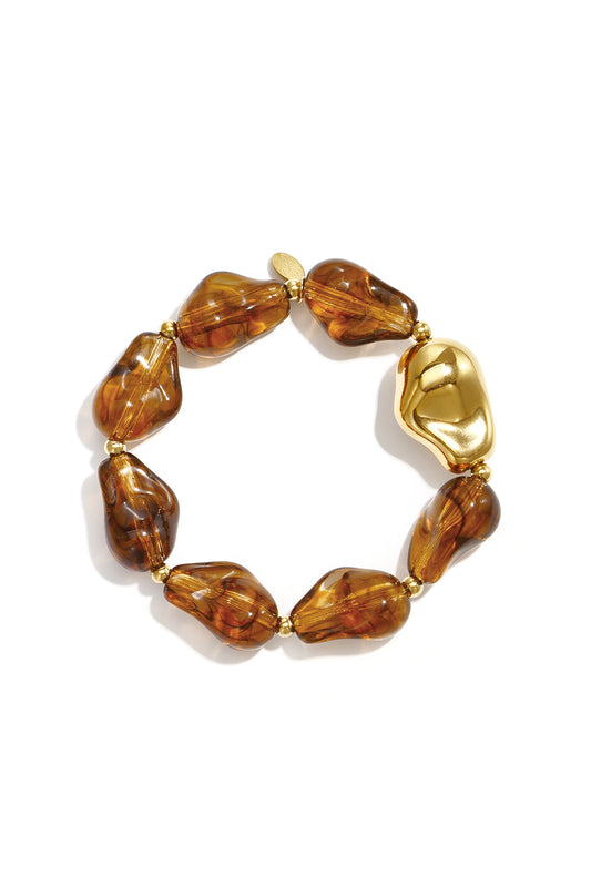 Edelstahl-Perlenarmbänder, unregelmäßige Form, lässige, schlichte Serie, Damenschmuck
