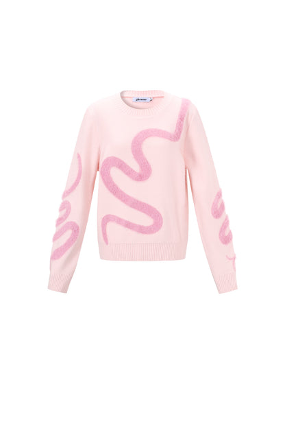 Knitted Polyester Fiber Women's Knit Sweaters Casual Color Clash