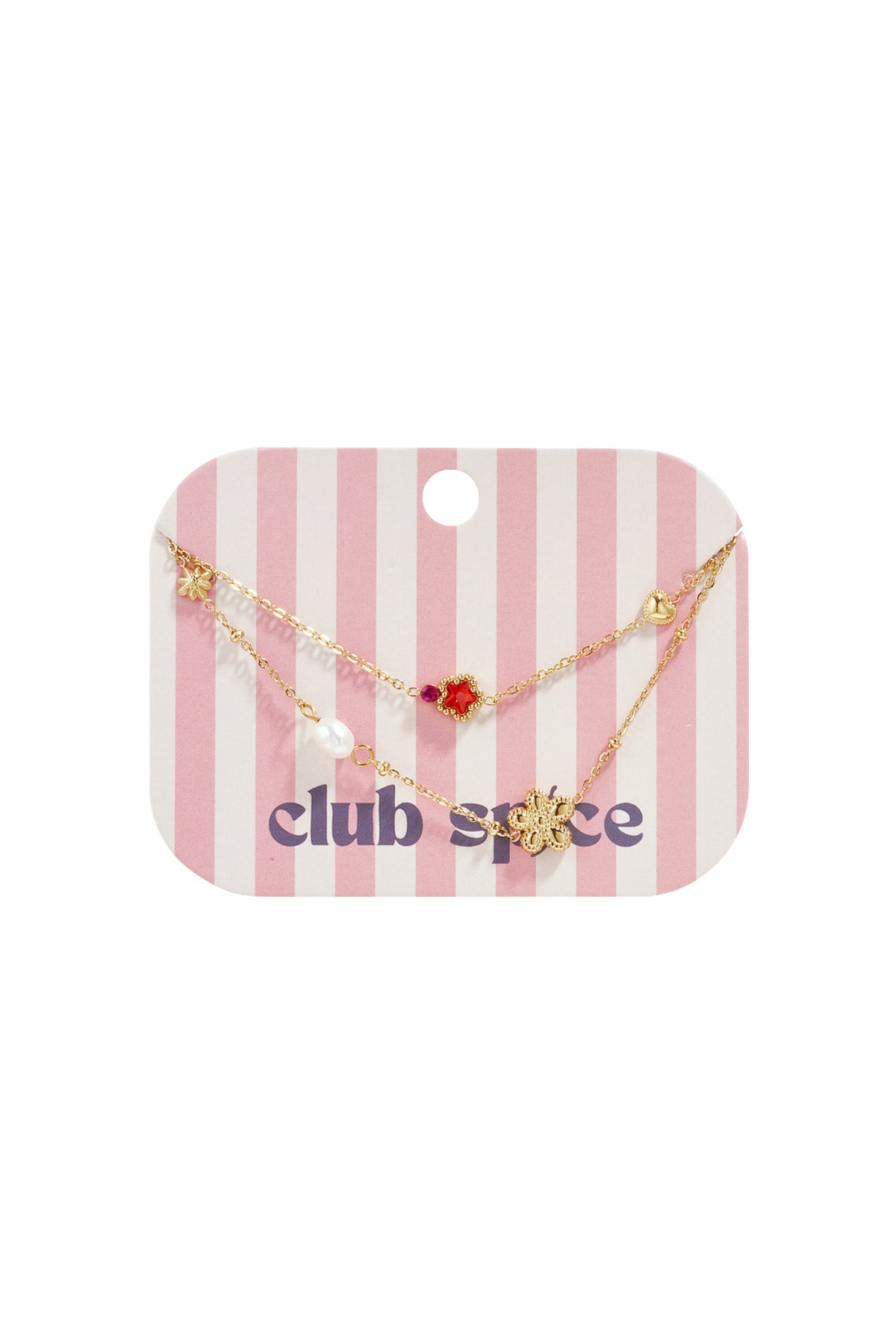 Charm-Armband mit Stern- und Blumenanhängern, Perlen, Steinen und Perlen