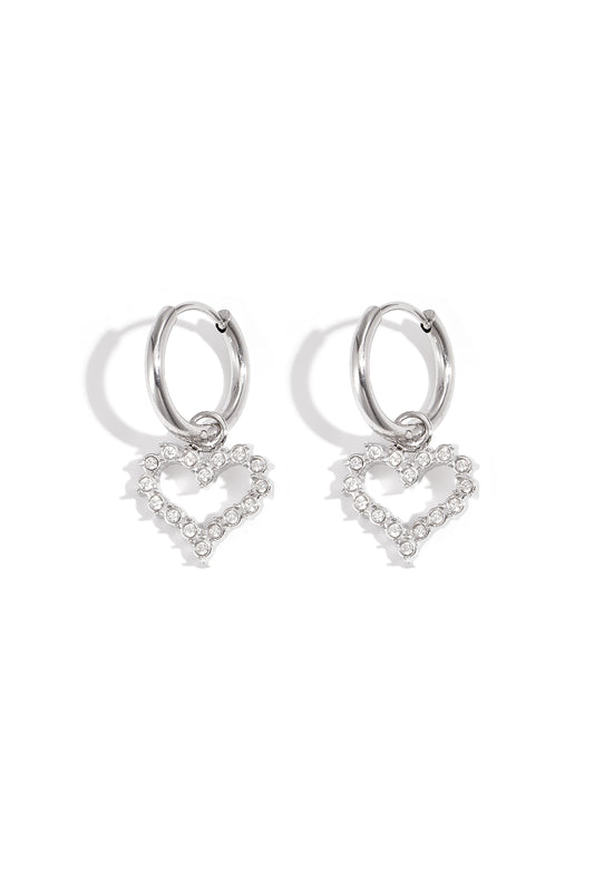 Rhinestone heart Earring