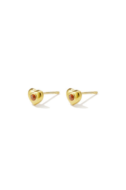 Edelstahl-Ohrstecker, Herz, schlicht, Alltags-Serie, Damenschmuck