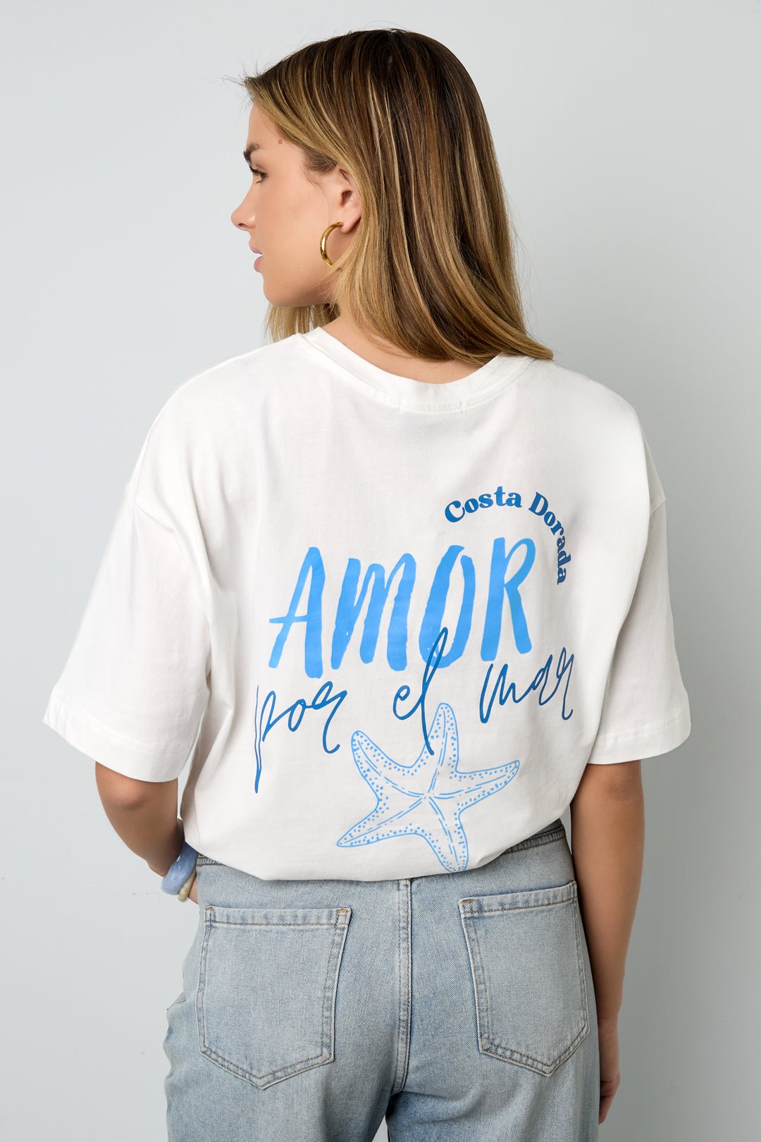 Cotton Knitted Women's T-shirt Casual Letters