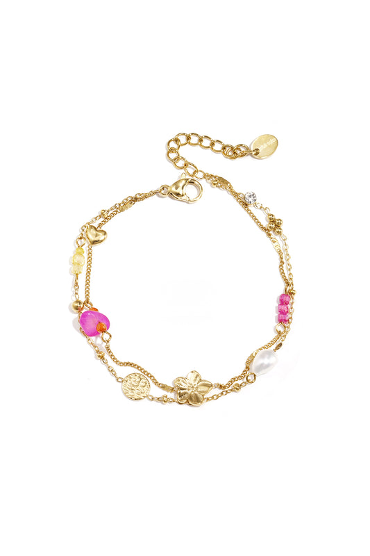 Charm-Armbänder mit Steinen, Perlen und Münzen