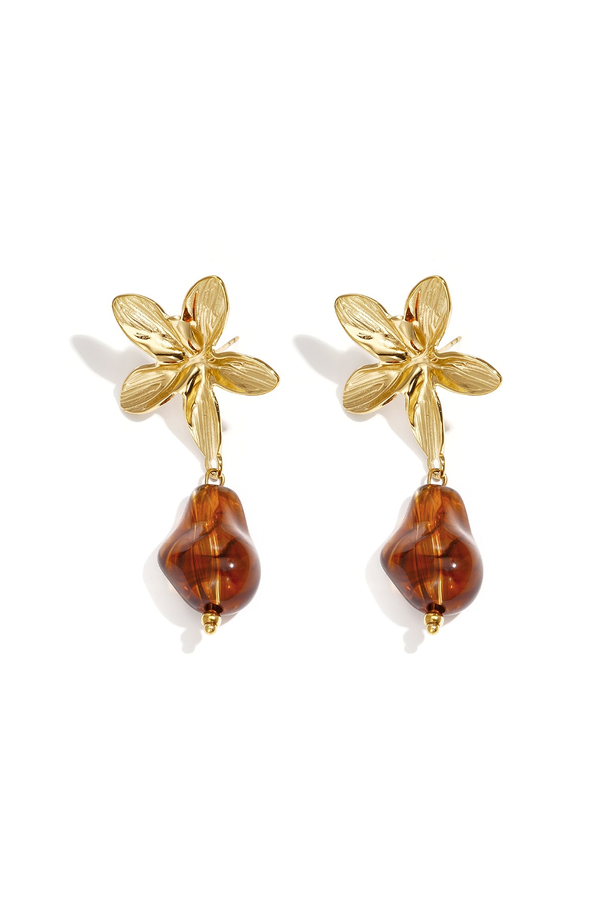 Ohrhänger aus Edelstahl, Blumenmuster, schlichte und lässige Serie, Damenschmuck