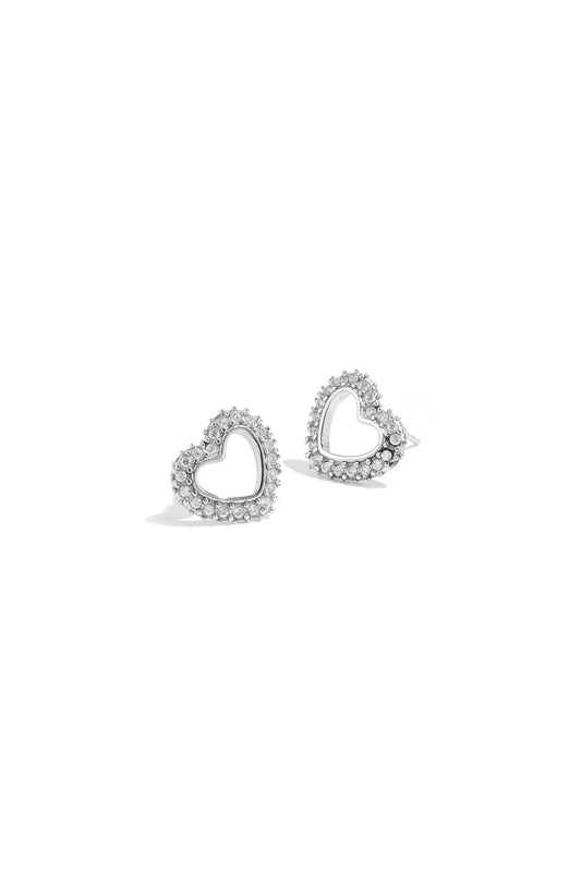 diamond heart studs
