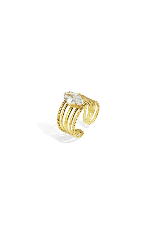 Stainless Steel Gemstone Rings lines Casual Daily Simple Series Women's jewelry