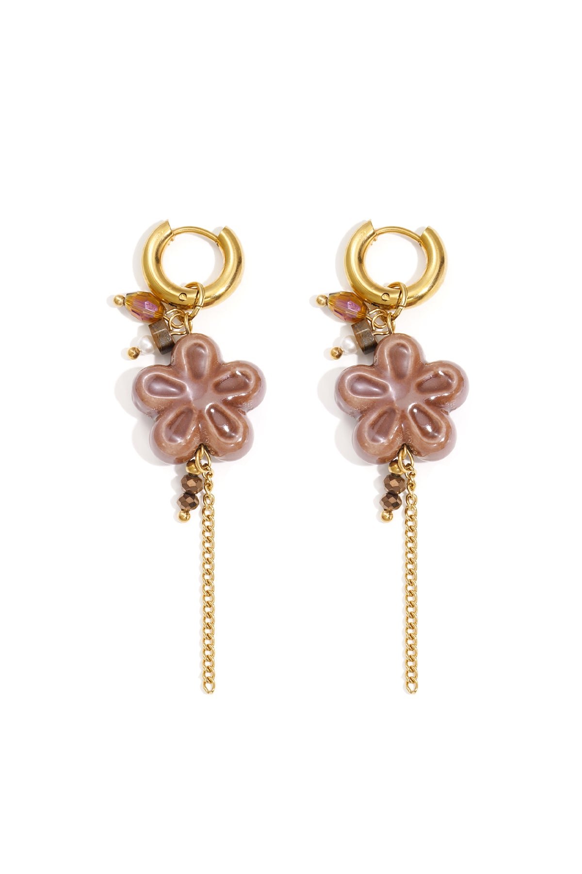 Stainless Steel Drop Earrings Flower Casual Daily Simple Series Women's jewelry