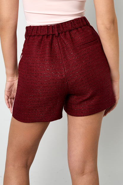 Woven Polyester Fiber Women's Shorts Elegant Plaid Fall/Winter