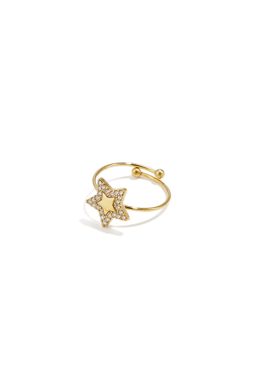 Statement-Ringe aus Edelstahl, Star Simple Daily Simple Serie, Damenschmuck