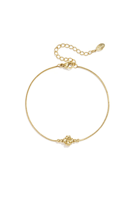 Armband mit minimalistischem Kleeblatt und Perlen