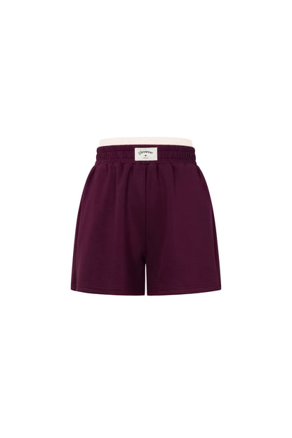 Knitted Polyester Fiber Women's Casual Shorts Sporty Solid Color