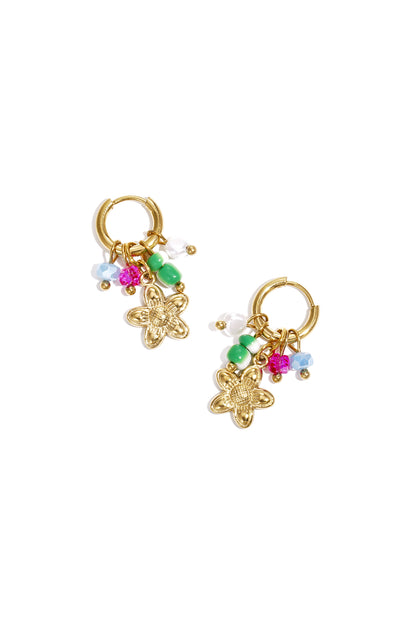 Stainless Steel Drop Earrings Flower Casual Daily Romantic Series Women's jewelry