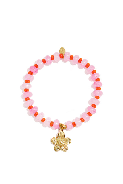 Armbänder aus Glasperlen, Blumenmuster, lässig-schlichte Serie, Damenschmuck
