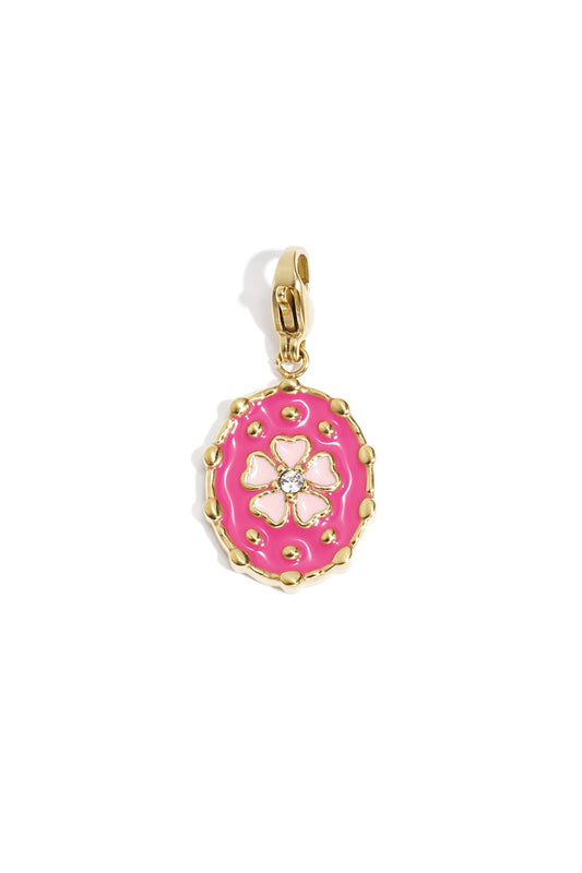 Jewelry charm coin with flowers DIY