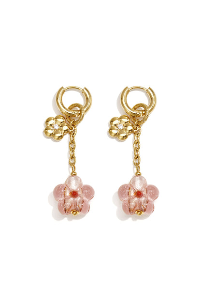 Ohrhänger aus Edelstahl, Blumenmuster, Urlaubs- und romantische Serie, Damenschmuck