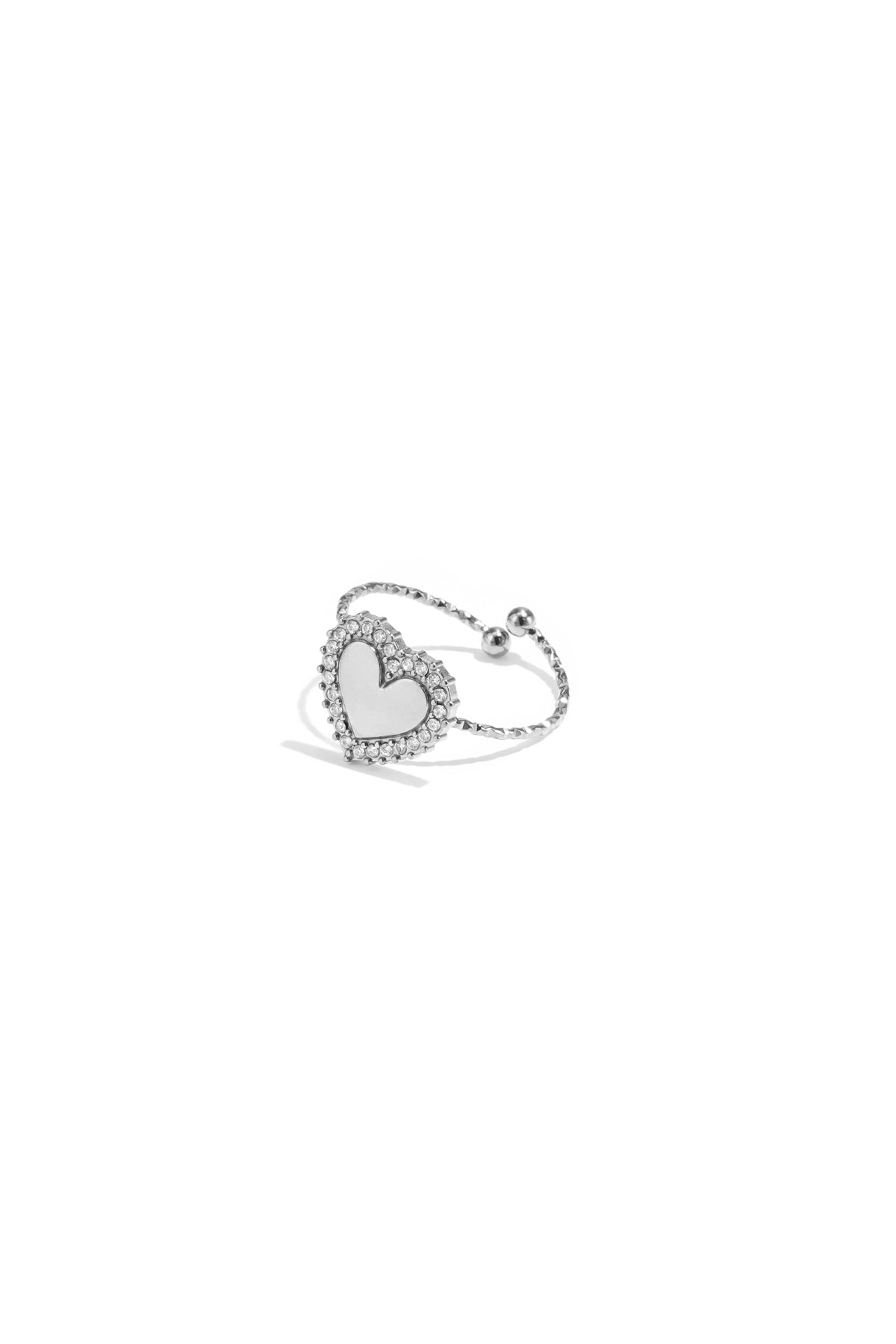 Statement-Ringe aus Edelstahl, Herz, schlichte Alltags-Serie, Damenschmuck