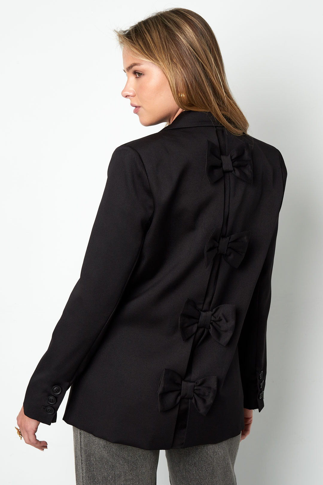 Polyester Women's Suit Set Tailored Bow Detail