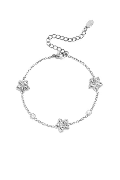 Armband mit abwechselndem Muster aus Blumen und Steinen