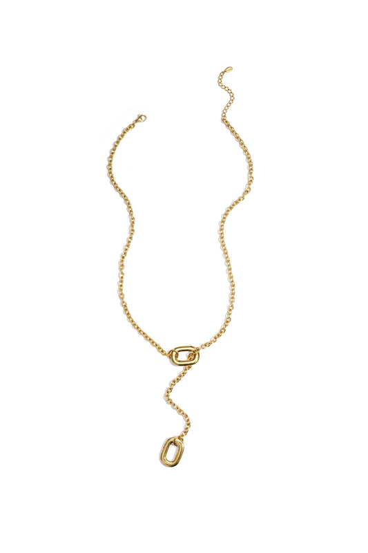 Y-shaped necklace with oval ends