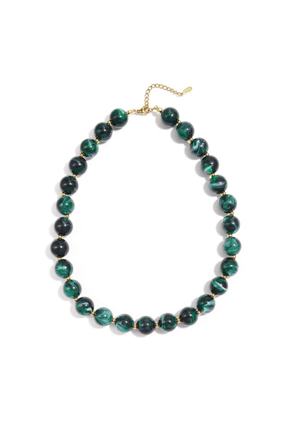 Bead necklace with gold beads in between 13.5mm