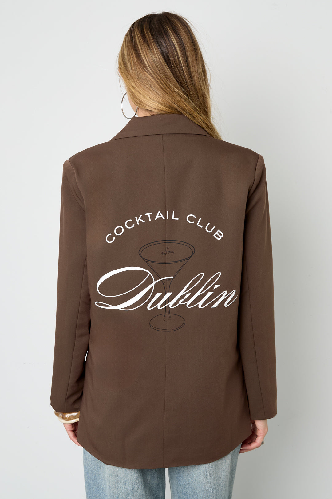 Woven Polyester Fiber Women's Suit Jacket Elegant Letters