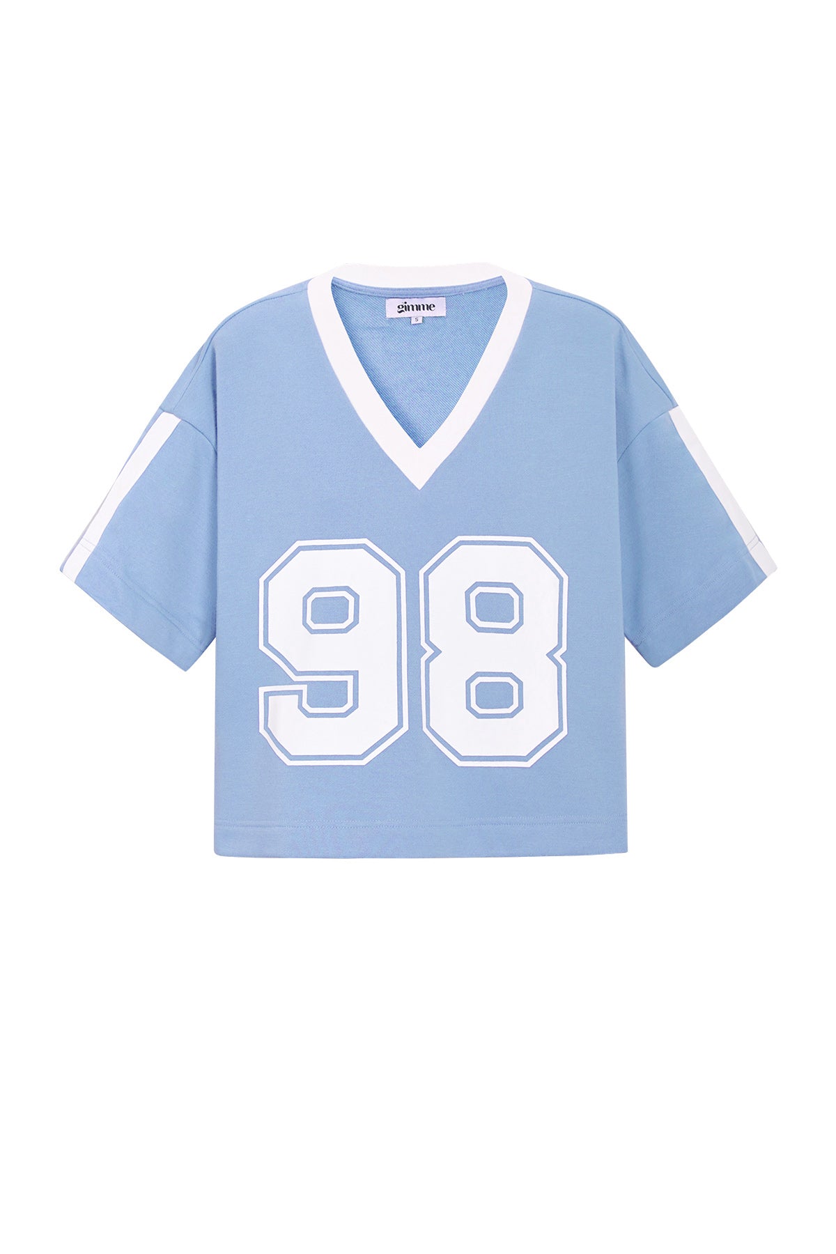 Knitted Cotton Women's V-Neck T-Shirt Sporty Color Clash