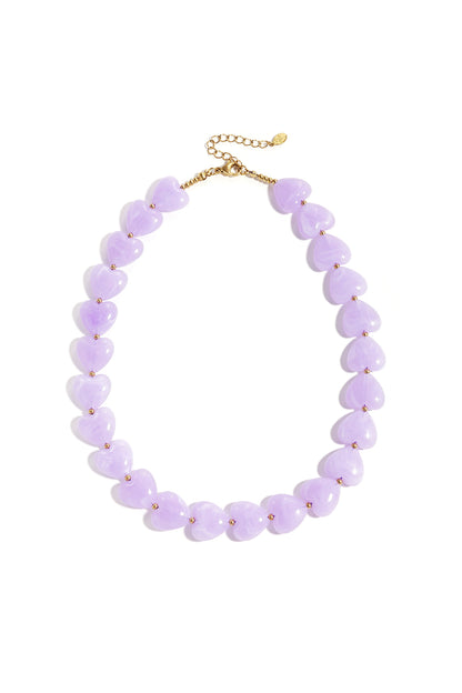 Necklace with heart-shaped beads