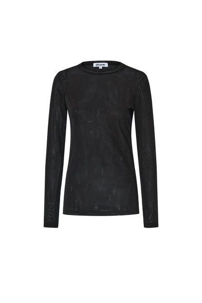 Woven Polyester Long Sleeve Top Sheer Sexy