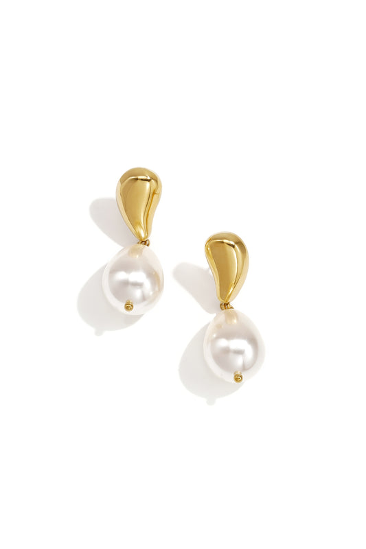 Ohrhänger aus Edelstahl, unregelmäßige Form, schlichte Alltags-Serie, Damenschmuck