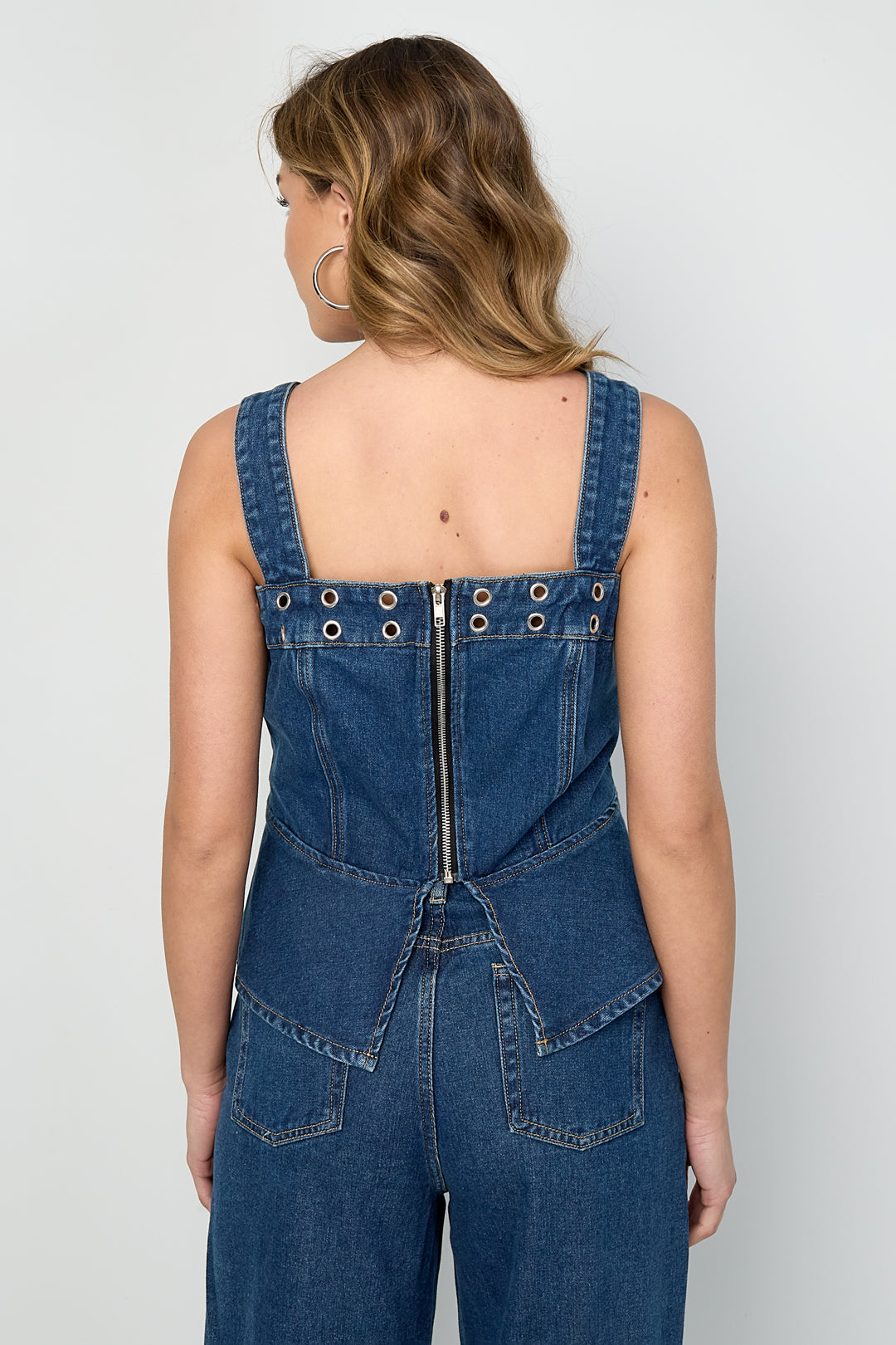 Statement-Jeanstop mit Ösen