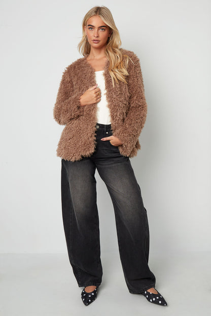 Woven Polyester Fiber Women's Jacket Elegant Solid Color Fall/Winter