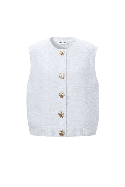 Knitted Polyester Fiber Women's Knitted Vest Casual Solid Color