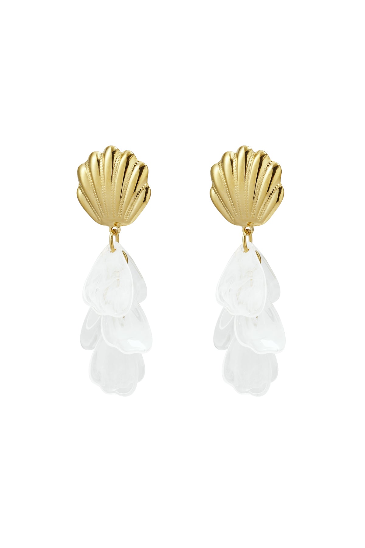 Shell earrings with mother of pearl