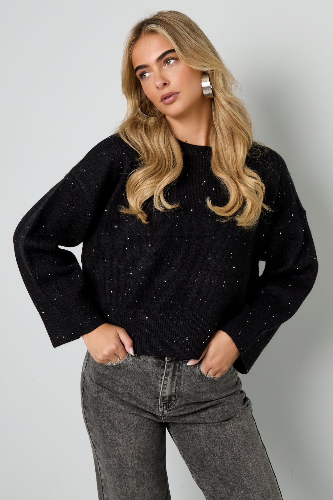 Knitted Polyester Fiber Women's Knit Sweaters Casual Solid Color Fall/Winter