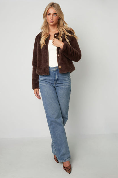 Woven Polyester Fiber Women's Jacket Elegant Solid Color Fall/Winter