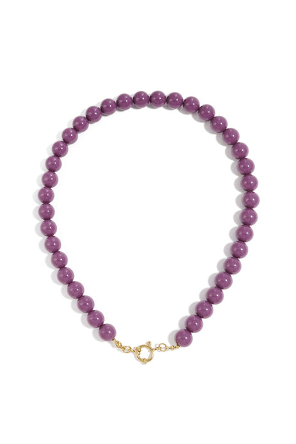 Beaded necklace with front closure - 12mm