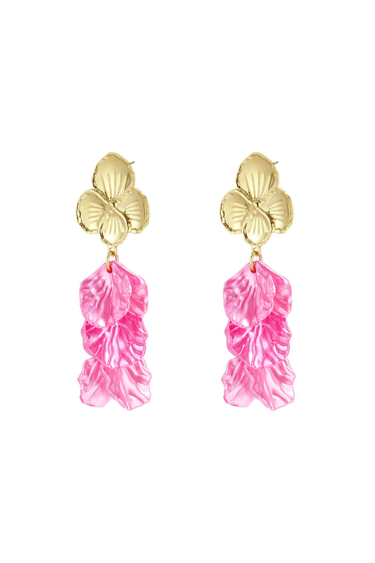 Flower earrings with mother of pearl