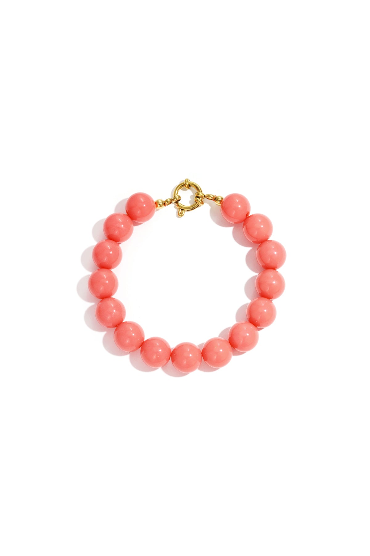 Necklace with medium beads and front closure-12mm