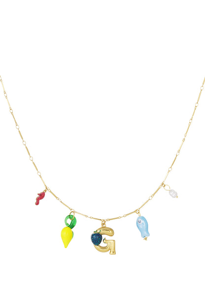 Happy Initials necklace with charms