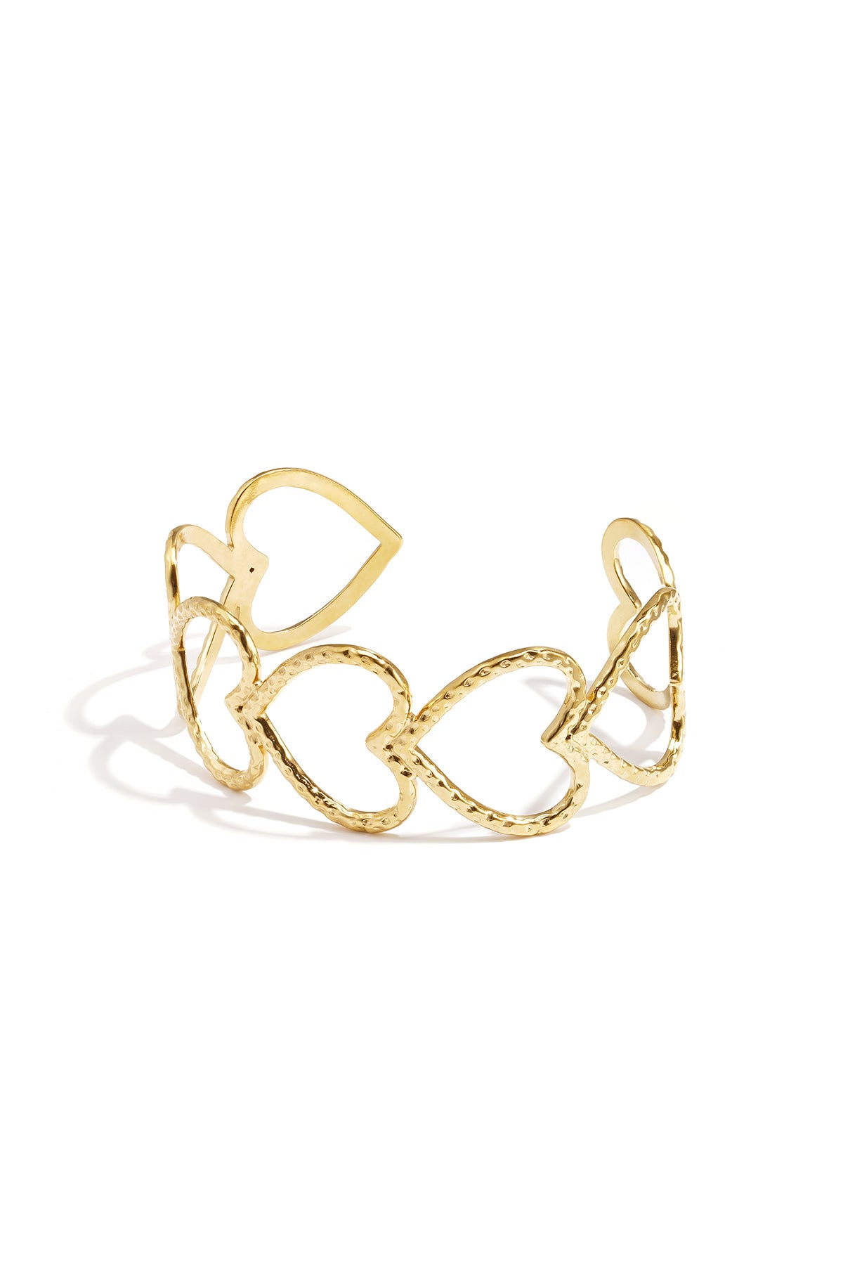 Armreifen aus Edelstahl, Herzmotiv, lässige und schlichte Serie, Damenschmuck