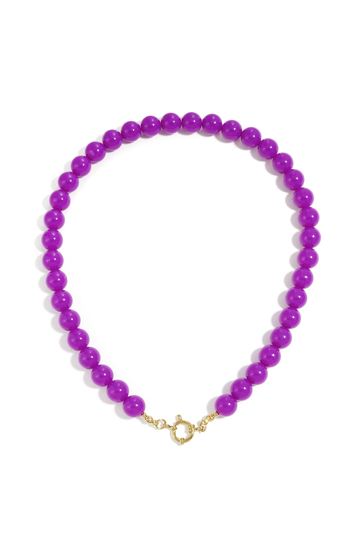 Beaded necklace with front closure - 12mm