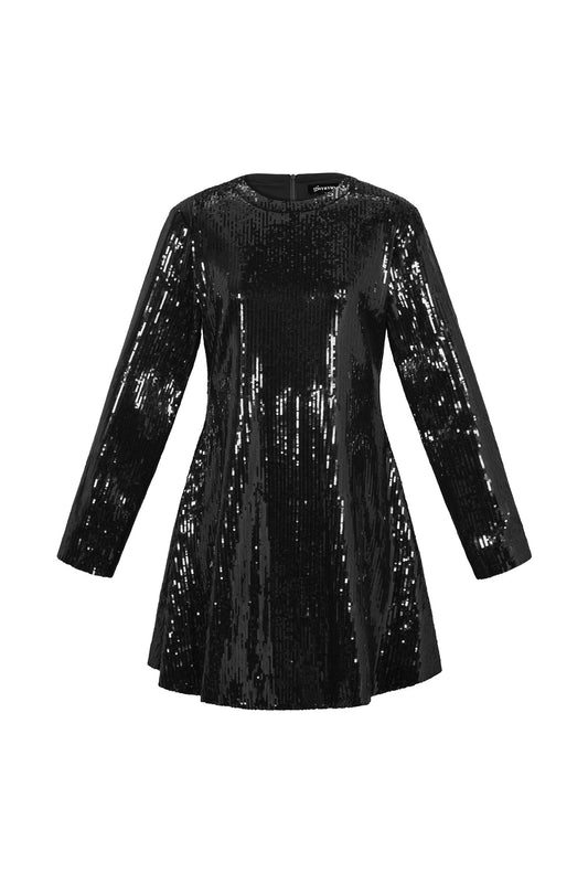 Woven Polyester Fiber Women's Mini Dress Elegant Sequins Fall/Winter