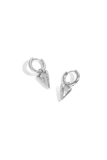 Earrings with structured hanging heart