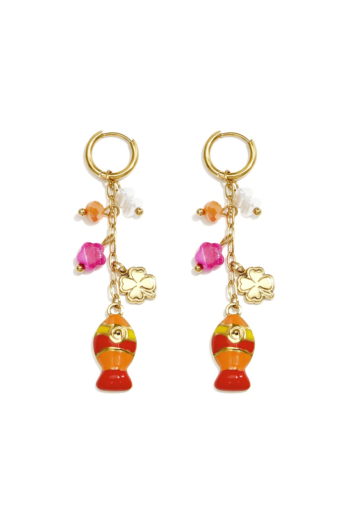 Ohrhänger aus Edelstahl, Fischmotiv, Urlaubs- und romantische Serie, Damenschmuck